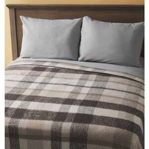 Aspen Home Plaid Neutral Blanket Full/Queen